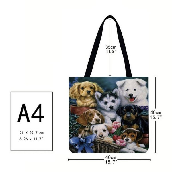 Linen Tote Bag - Dog