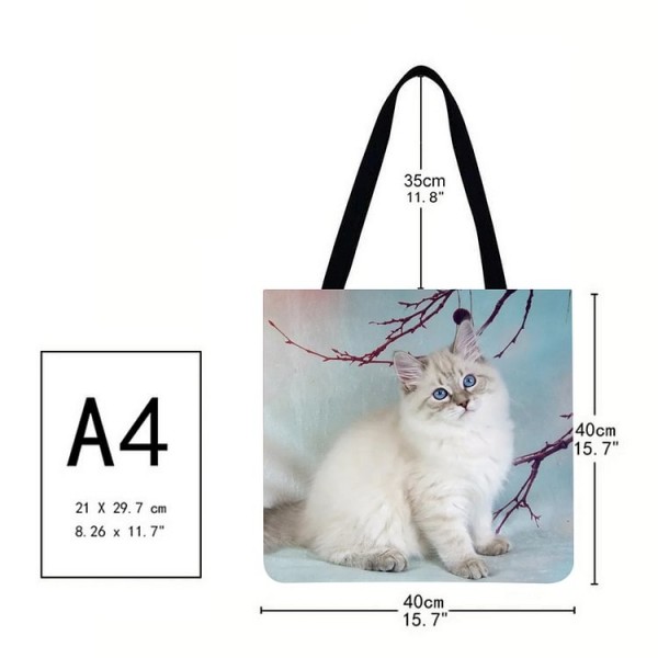 Linen Tote Bag - Cat