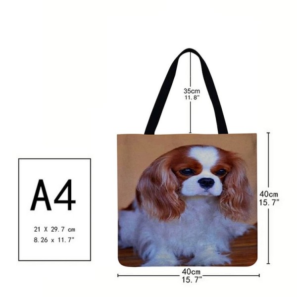 Linen Tote Bag -  Charles Spaniel Dog