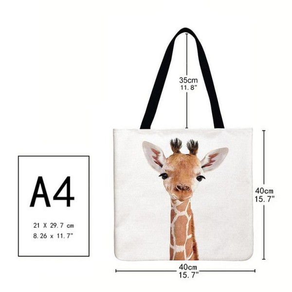 Linen Tote Bag - Cute Animal