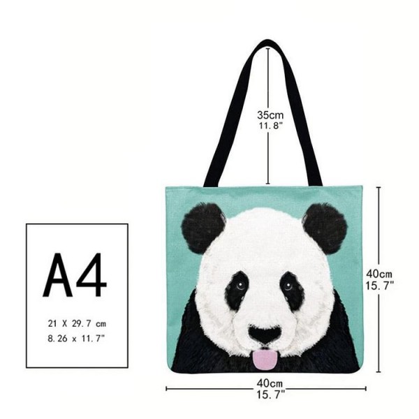 Linen Tote Bag - Lovely Panda