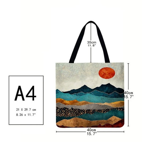 Linen Tote Bag - Mountain