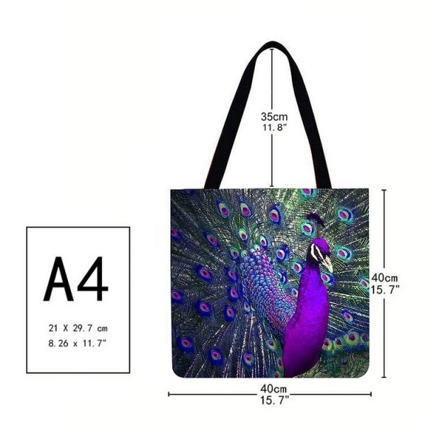 Linen Tote Bag - Peacock