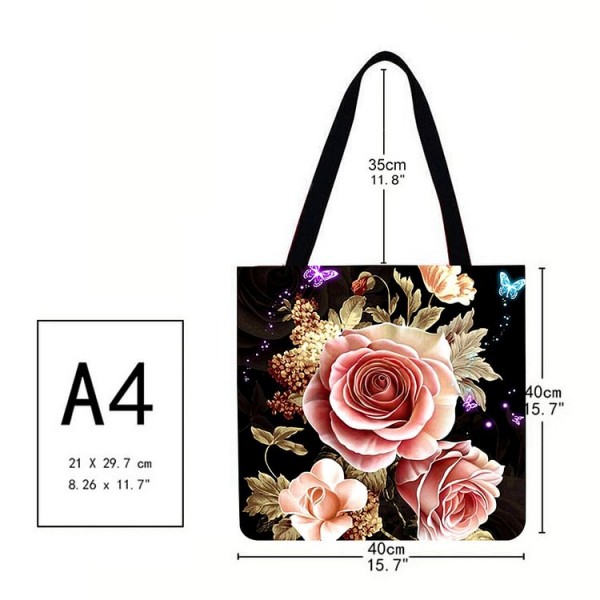 Linen Tote Bag - Flower