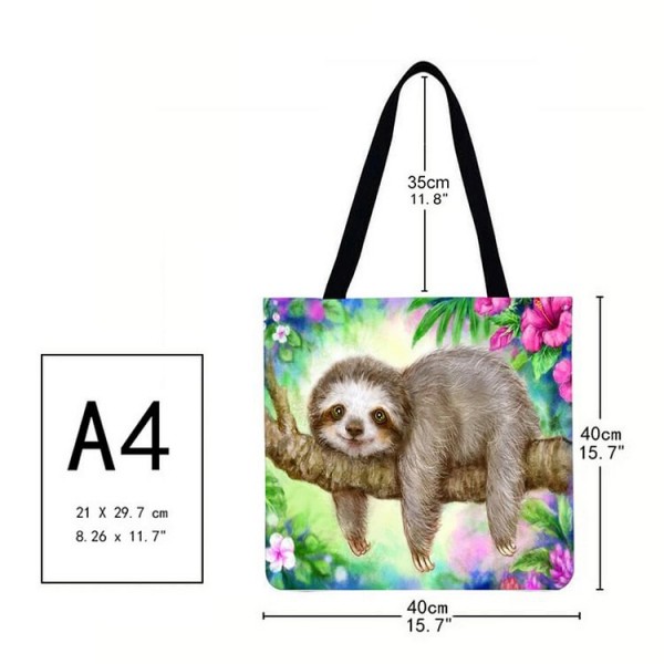 Linen Tote Bag - Sloth