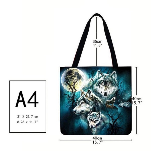 Linen Tote Bag - Wolf