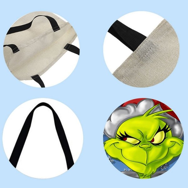 Linen Tote Bag - Christmas Cartoon