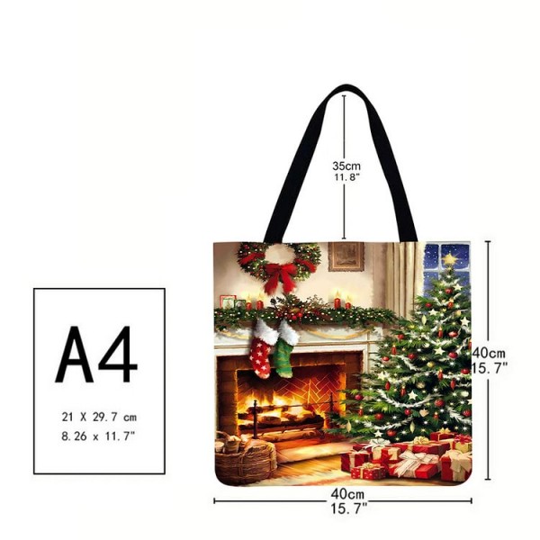 Linen Tote Bag - Christmas