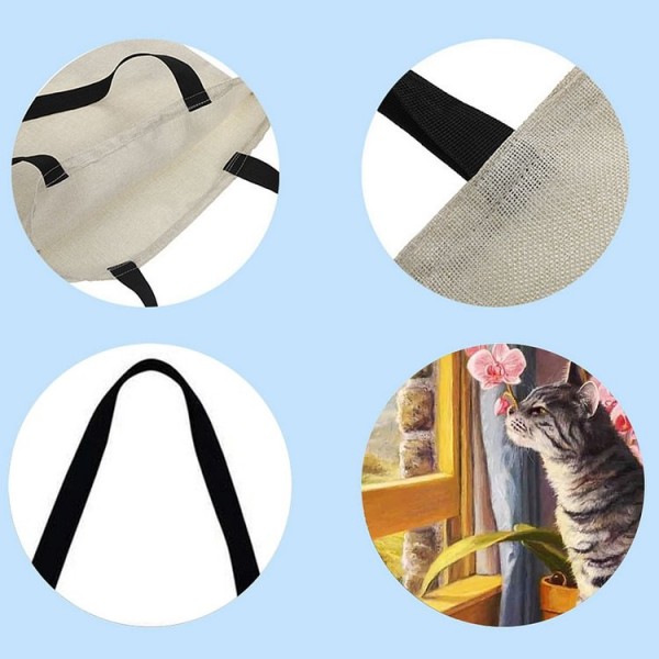 Linen Tote Bag - Cat