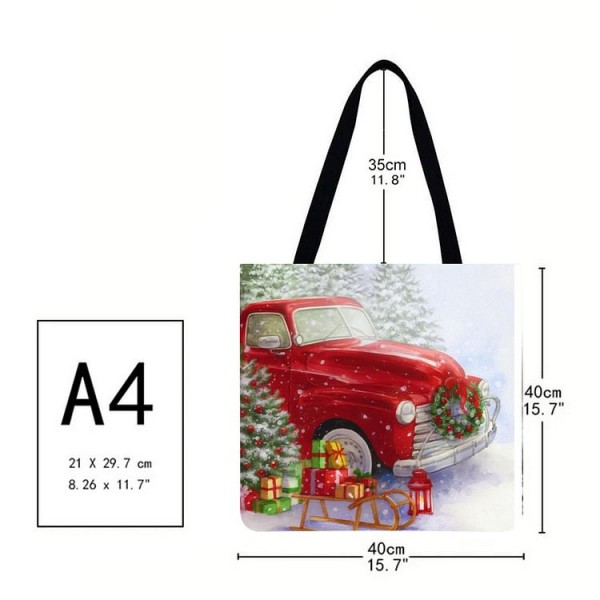 Linen Tote Bag - Christmas