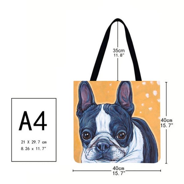 Linen Tote Bag - Dog Linen Tote Bag