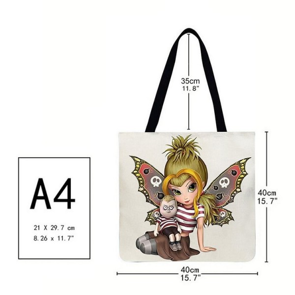 Linen Tote Bag - Cartoon