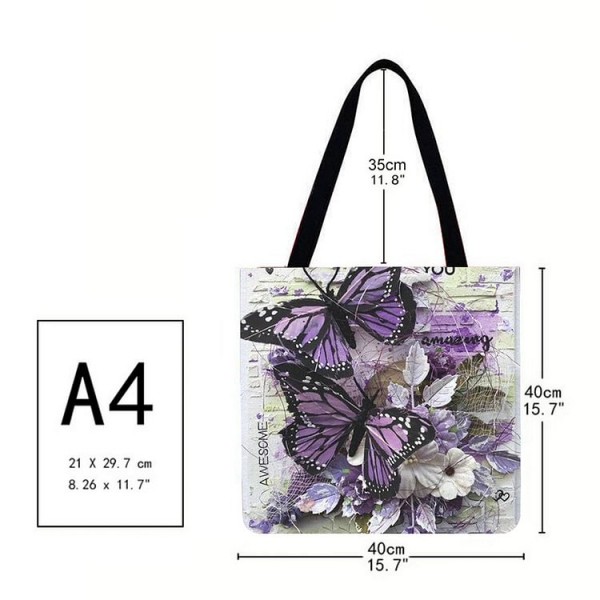 Linen Tote Bag - Butterfly