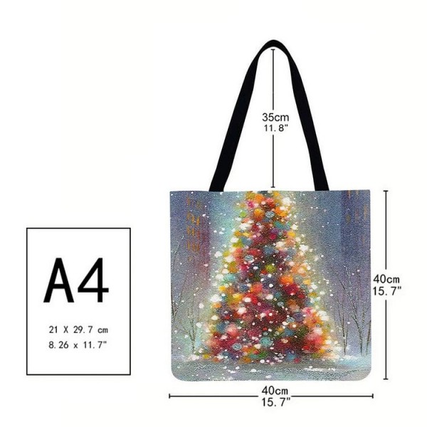 Linen Tote Bag - Christmas