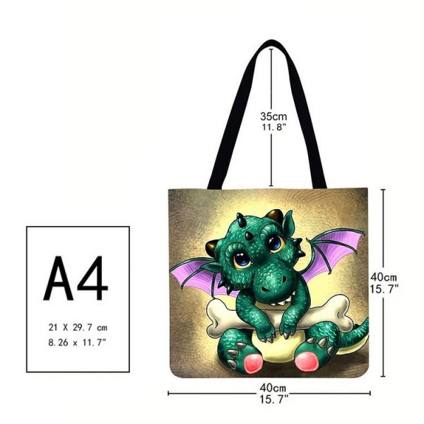 Linen Tote Bag - Cartoon