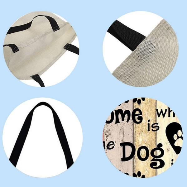 Linen Tote Bag - Footprint letters