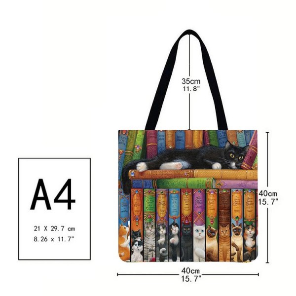 Linen Tote Bag - Cat