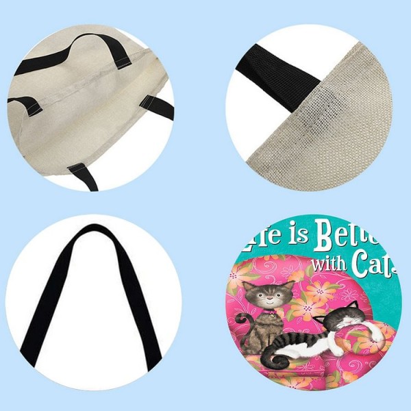 Linen Tote Bag - Cat