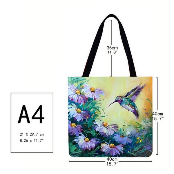 Linen Tote Bag - Bird