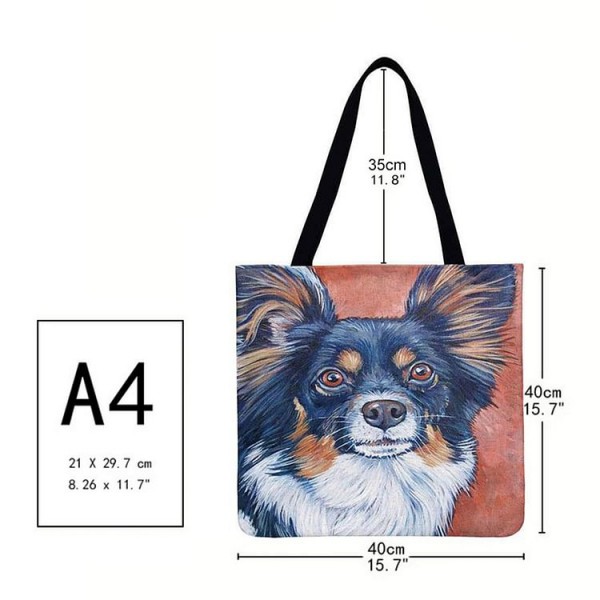 Linen Tote Bag - Puppy