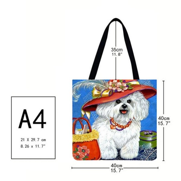 Linen Tote Bag - Dog