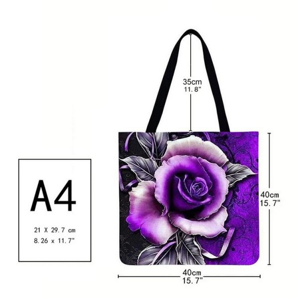 Linen Tote Bag - Flower