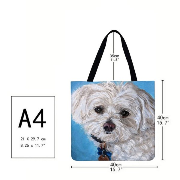 Linen Tote Bag - Dog