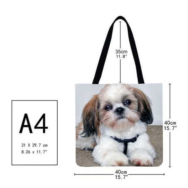 Linen Tote Bag - Dog