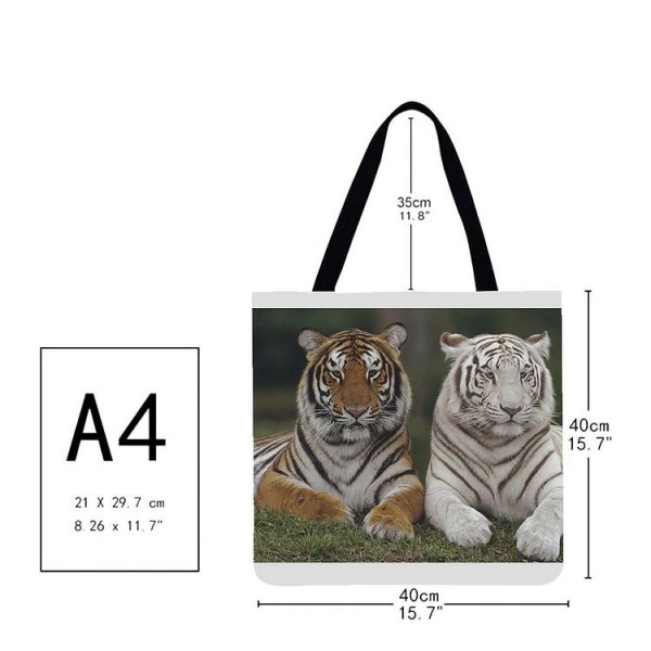 Linen Tote Bag -  tiger