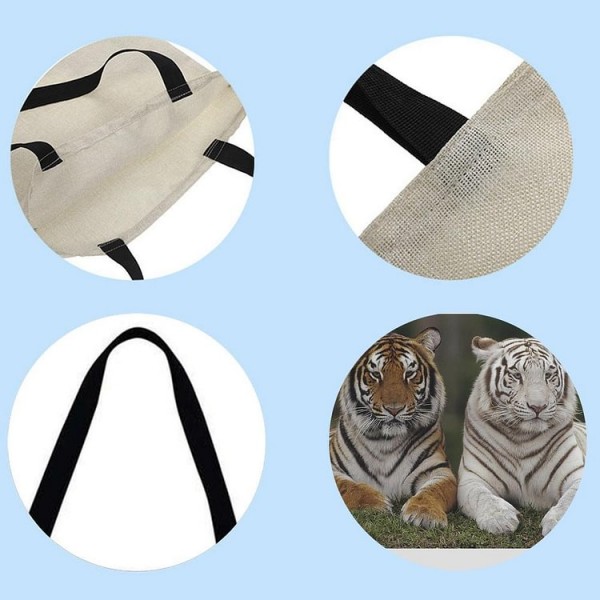 Linen Tote Bag -  tiger