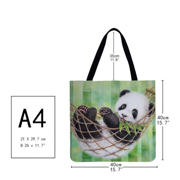 Linen Tote Bag -  panda