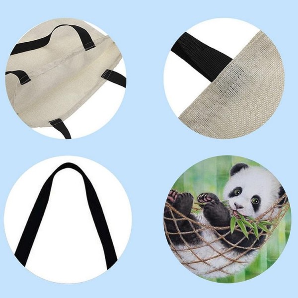 Linen Tote Bag -  panda