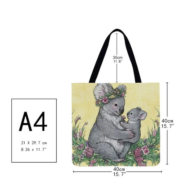 Linen Tote Bag -  koala