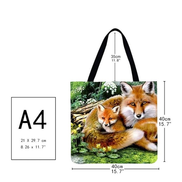 Linen Tote Bag -  fox