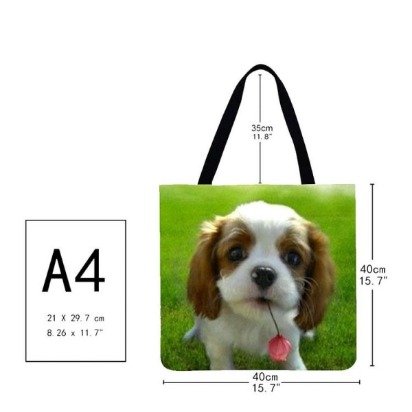 Linen Tote Bag -  dog