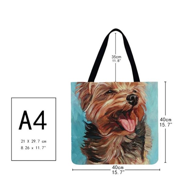 Linen Tote Bag -  dog