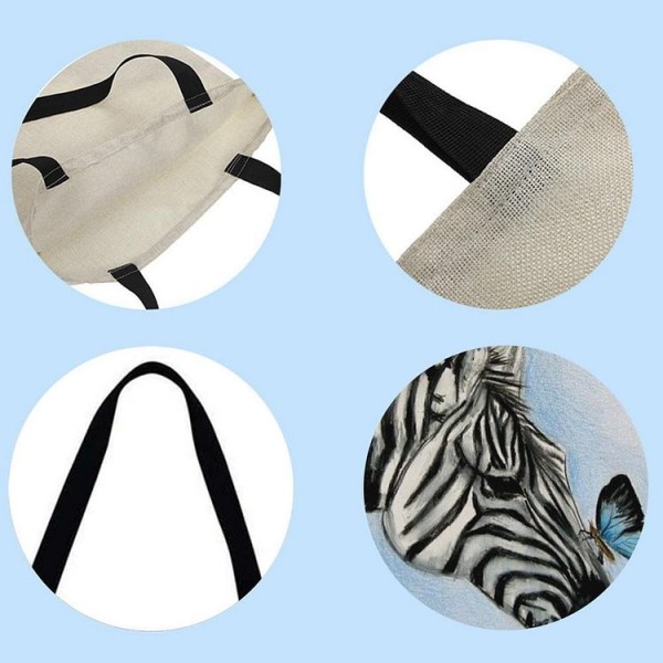 Linen Tote Bag -  zebra