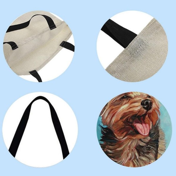 Linen Tote Bag -  dog