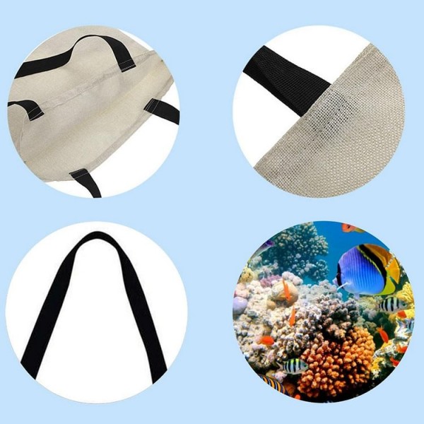 Linen Tote Bag -  underwater scenery