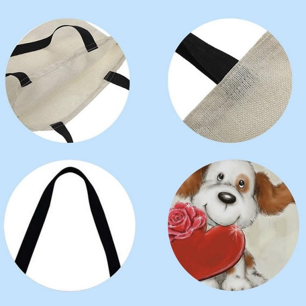 Linen Tote Bag -  dog