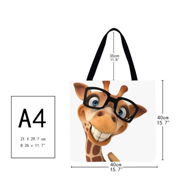 Linen Tote Bag -  giraffe