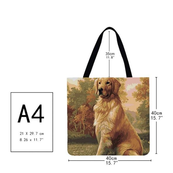 Linen Tote Bag -  golden retriever