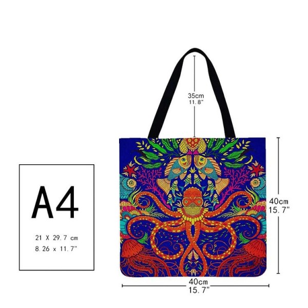 Linen Tote Bag -  octopus