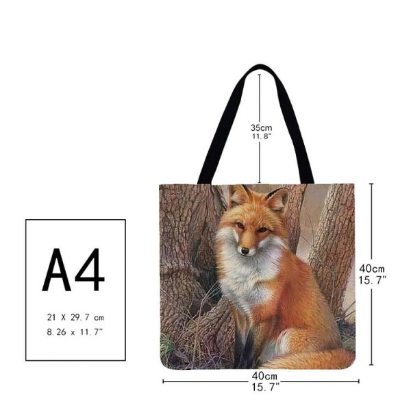 Linen Tote Bag -  fox