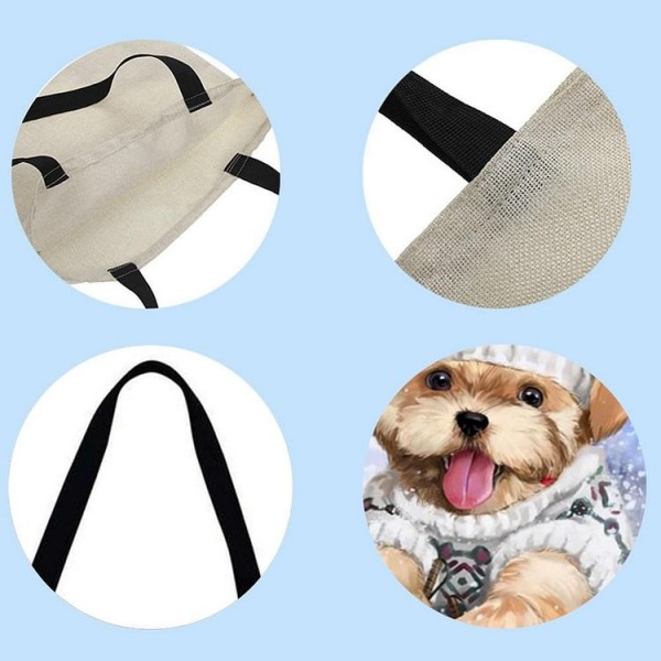 Linen Tote Bag -  dog