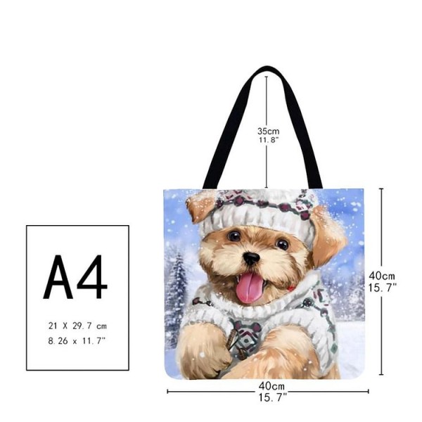 Linen Tote Bag -  dog