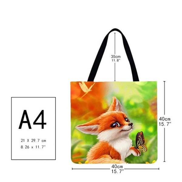 Linen Tote Bag -  fox