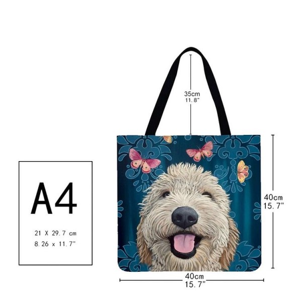 Linen Tote Bag -  dog