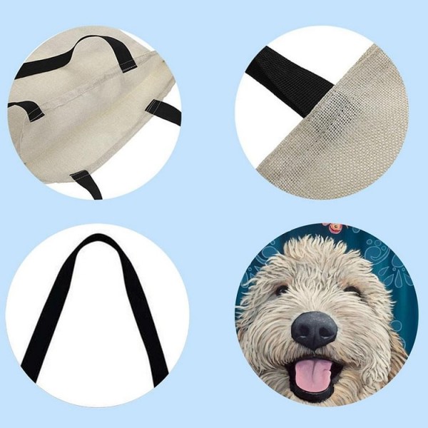 Linen Tote Bag -  dog