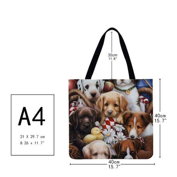 Linen Tote Bag -  seven dogs